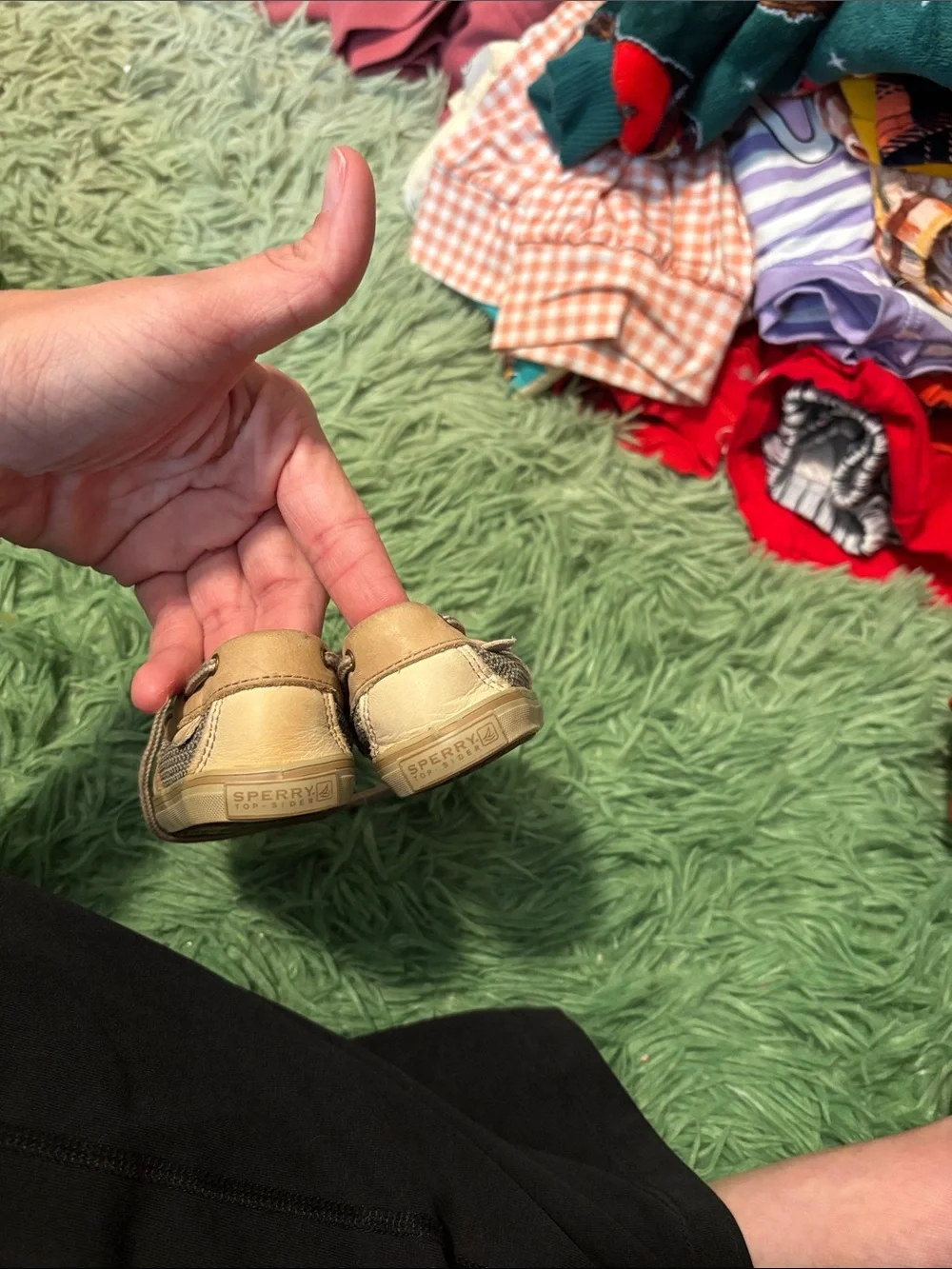 Sperry for Baby’s Light Tan Leather Moccasin Boat Shoes